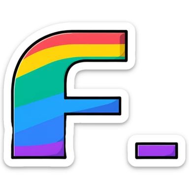 Colorful Gradient Alphabetical Letter “B” sticker