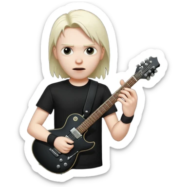 metal head with a black guitar sticker