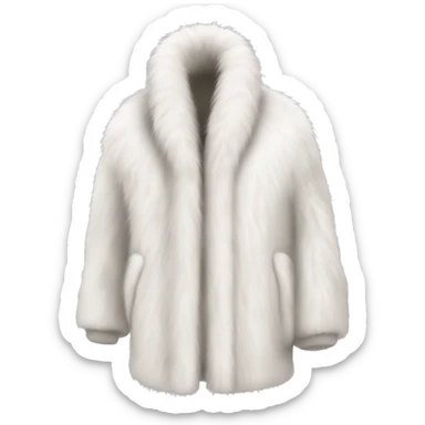 White Fur coat  sticker