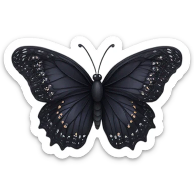 Black lace butterfly sticker