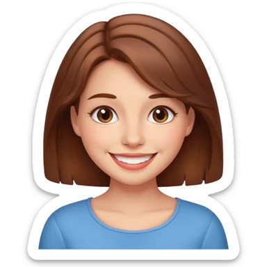 cute brown haired women with amazing smile sticker