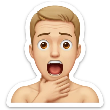 screaming man crossing arms around neck sticker