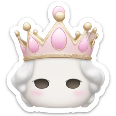 White and pastel pink crown sticker