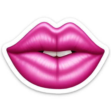Pink lipstick kiss mark  sticker
