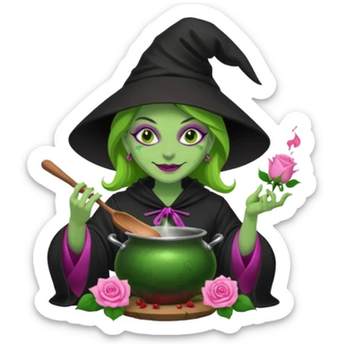 green witch cooking potion😈🌸 sticker