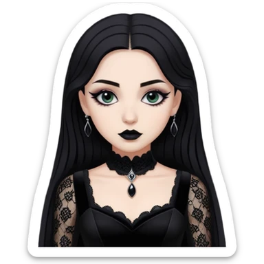 Adelaide Victoria Kane in black goth dress sticker
