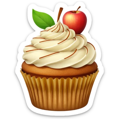 cupcake with sliced apple cinnamon  sticker