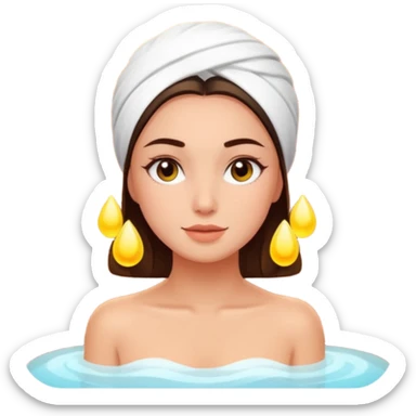 Girl in a spa with a glowy skin sticker