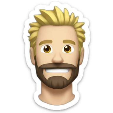 All Might "I AM HERE" with a brown beard sticker