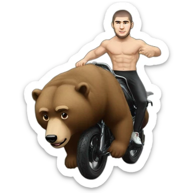 khabib nurmagomedov riding a bear sticker