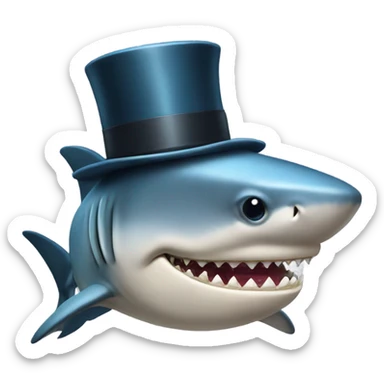 shark with tophat sticker