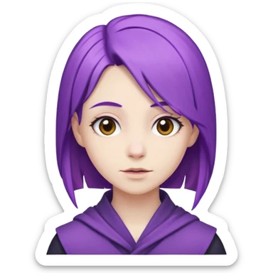 jujutsu kaisen hakari  cheveux violet sticker