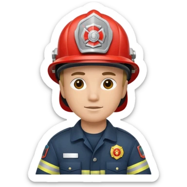 Firefighter wearing helmets sticker