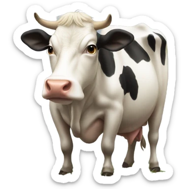 a cow taking a shit sticker