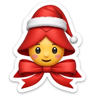 Fiocco di Natale morbido rosso sticker