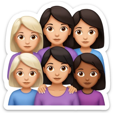 White 50 year old woman with black identical little girls  sticker