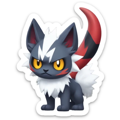Edgy Cool Kawaii Litten-Absol-Zorua-Zangoose-Pokémon Full Body sticker