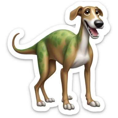 greyhound riding dinosaur sticker