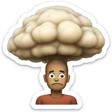 A character facepalming with a mushroom cloud in the backgroun sticker