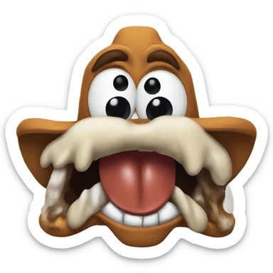 The Texas mascot looking weird and drooling sticker