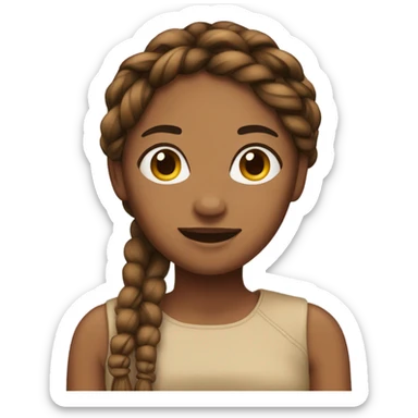 Female Brown skin emoji with braids  sticker