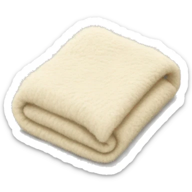 Folded fuzzy cream blanket sticker