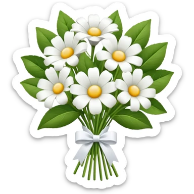 white flower Bouquet sticker