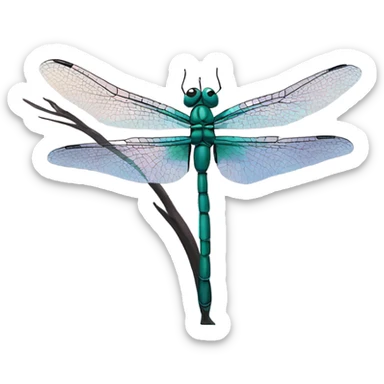 Dragonfly over a lake sticker
