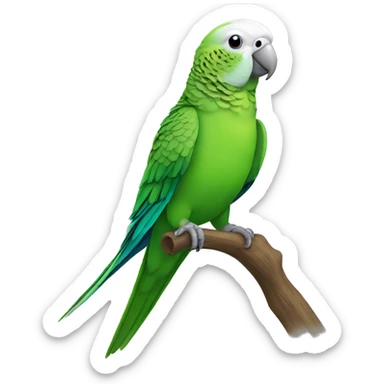 a green male parakeet sticker