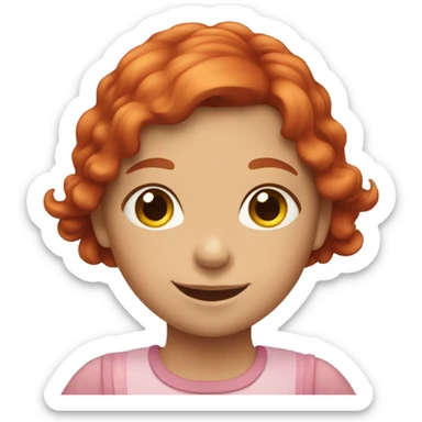 Red headed little girl smiling sticker