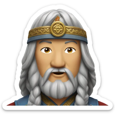 Genghis Khan sends an air kiss sticker