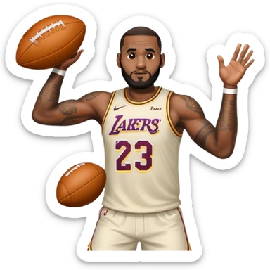 LeBron James throwing a football sticker