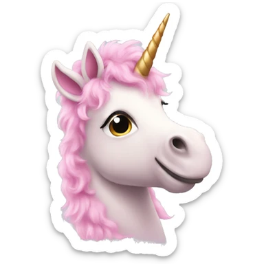 pink fluffy unicorn sticker