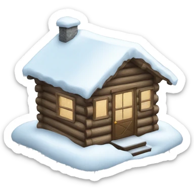 Winter cabin snow sticker