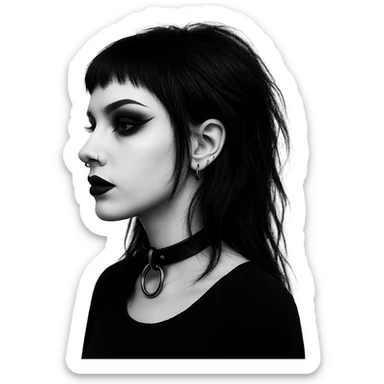 goth black white profile pic  , remove background  sticker