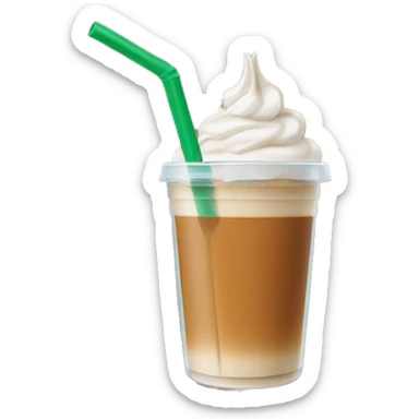 iced pumpkin spice latte in a clear cup with a green straw sticker