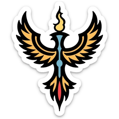 Faravahar Persian symbol, ancient Zoroastrian winged symbol sticker