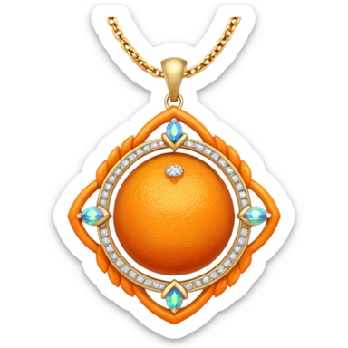 fantasy-magic-orange-necklace-diamonds sticker