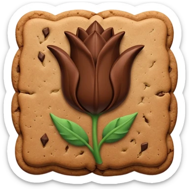 brown emojis of cookie, tulip, leaf, chocolate separately  sticker