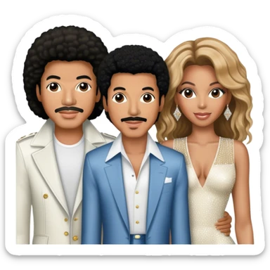Michael Jackson, Beyoncé, Lionel Richie, Whitney Houston. Transparent background. sticker