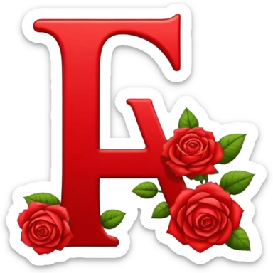 Roses alphabet letter i sticker