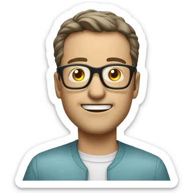 Person die eine paar wichtige Fragen stellt mit Brille sticker