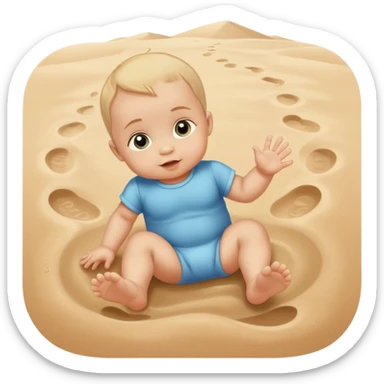inner child baby footsteps on sand sticker
