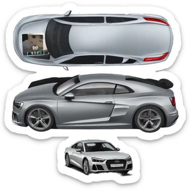 Audi car in grey with S11JVN as licence plate sticker