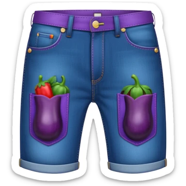 Jeans with eggplant in pocket sticker