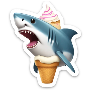 Shark with  a ice cream sticker
