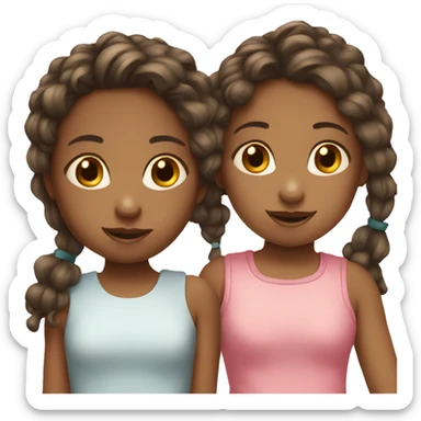 Two siblings girl and girl sticker