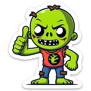 zombie giving thumbs up sticker