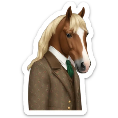 The horse in the Gucci coat sticker