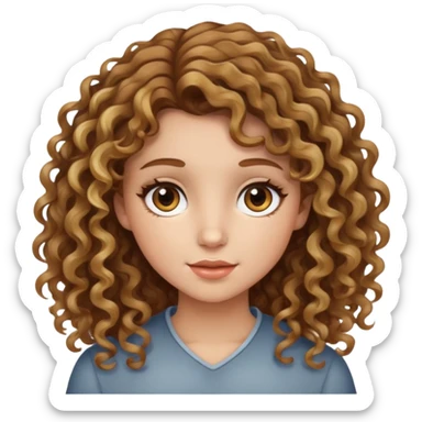 Girl with brown curly hair with blonde highlights  sticker